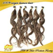 Forme la extensión brasileña del pelo del pelo prebonded / U de la extremidad, pelo de la queratina